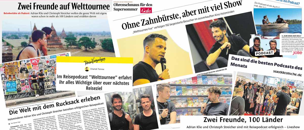 Presse-Reisepodcast Presseberichte Reisepodcast Welttournee